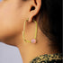 Gold PinkStone Earring - The Earth Store - Fashion Accessories